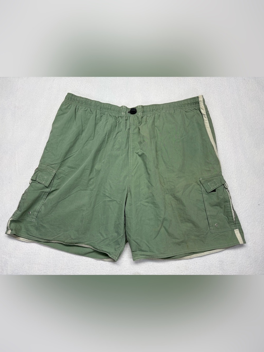 VTG Big Dogs Swim Trunks Mens 3XL Beige Lined Elastic Waist